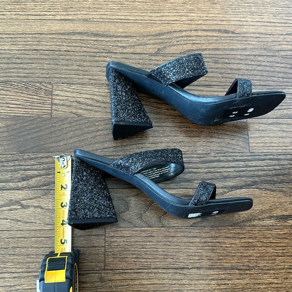 Abound Carina Black Glittered Heeled Slide Womens Dress Sandals Size 10 - Picture 10 of 13